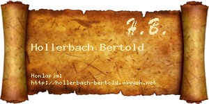 Hollerbach Bertold névjegykártya